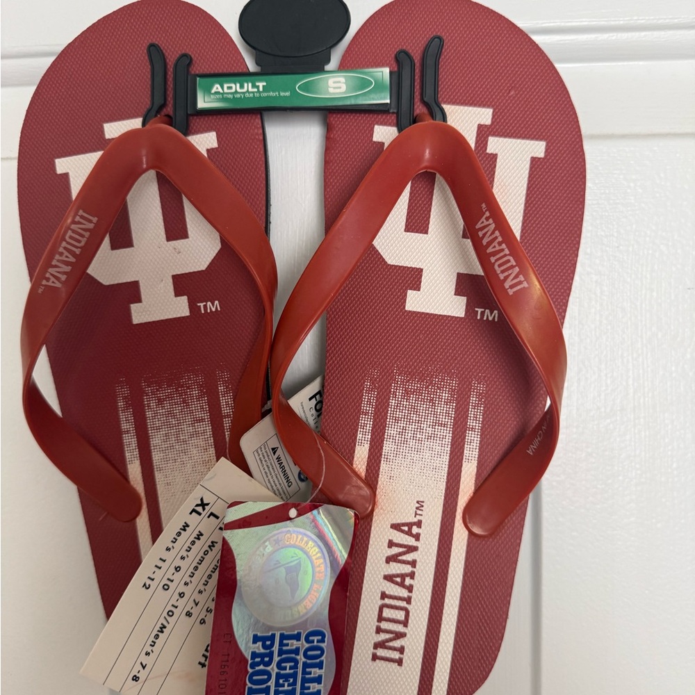 Red Flip Flops with IU Logo